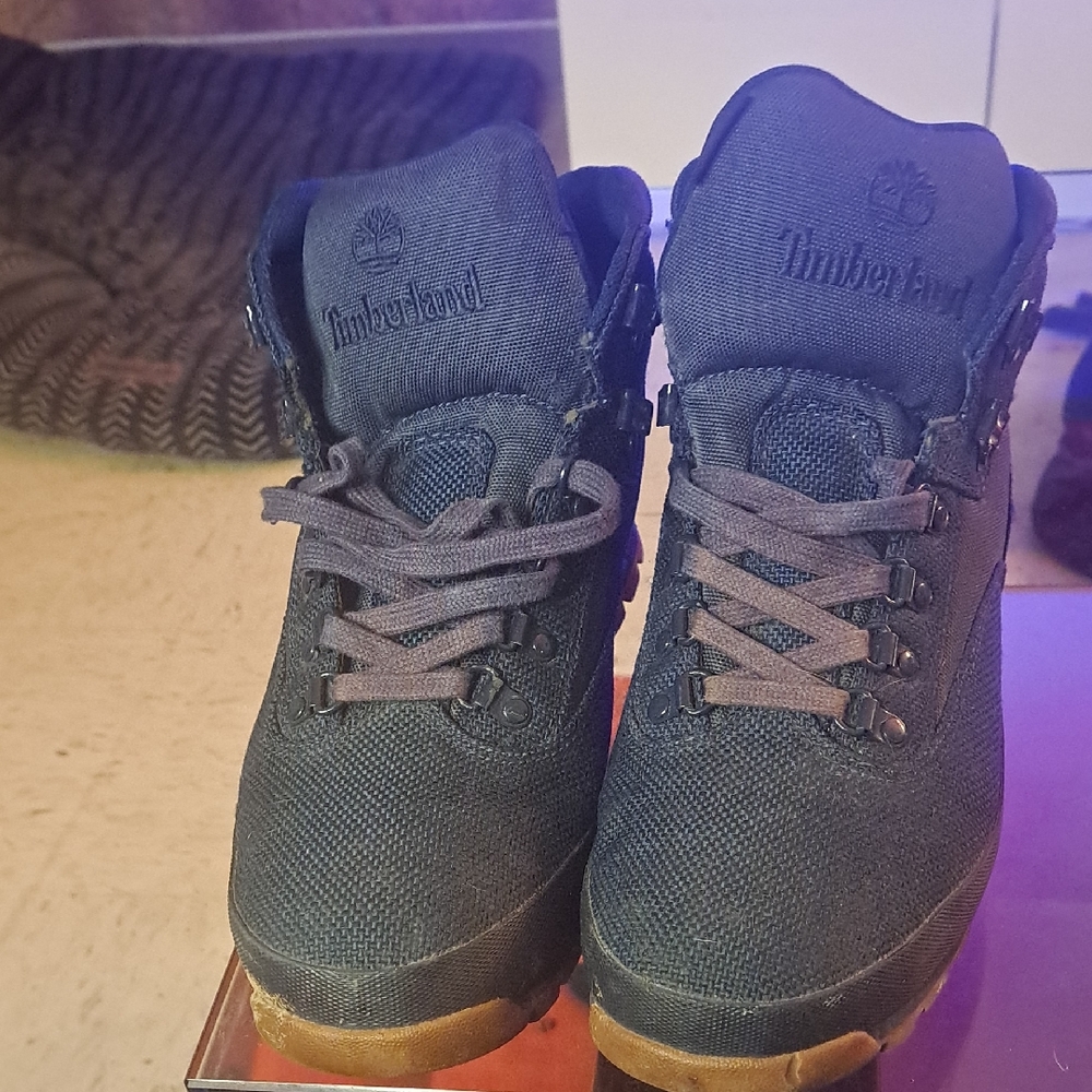 Timberland Kids' Dark Blue and Brown Boots
